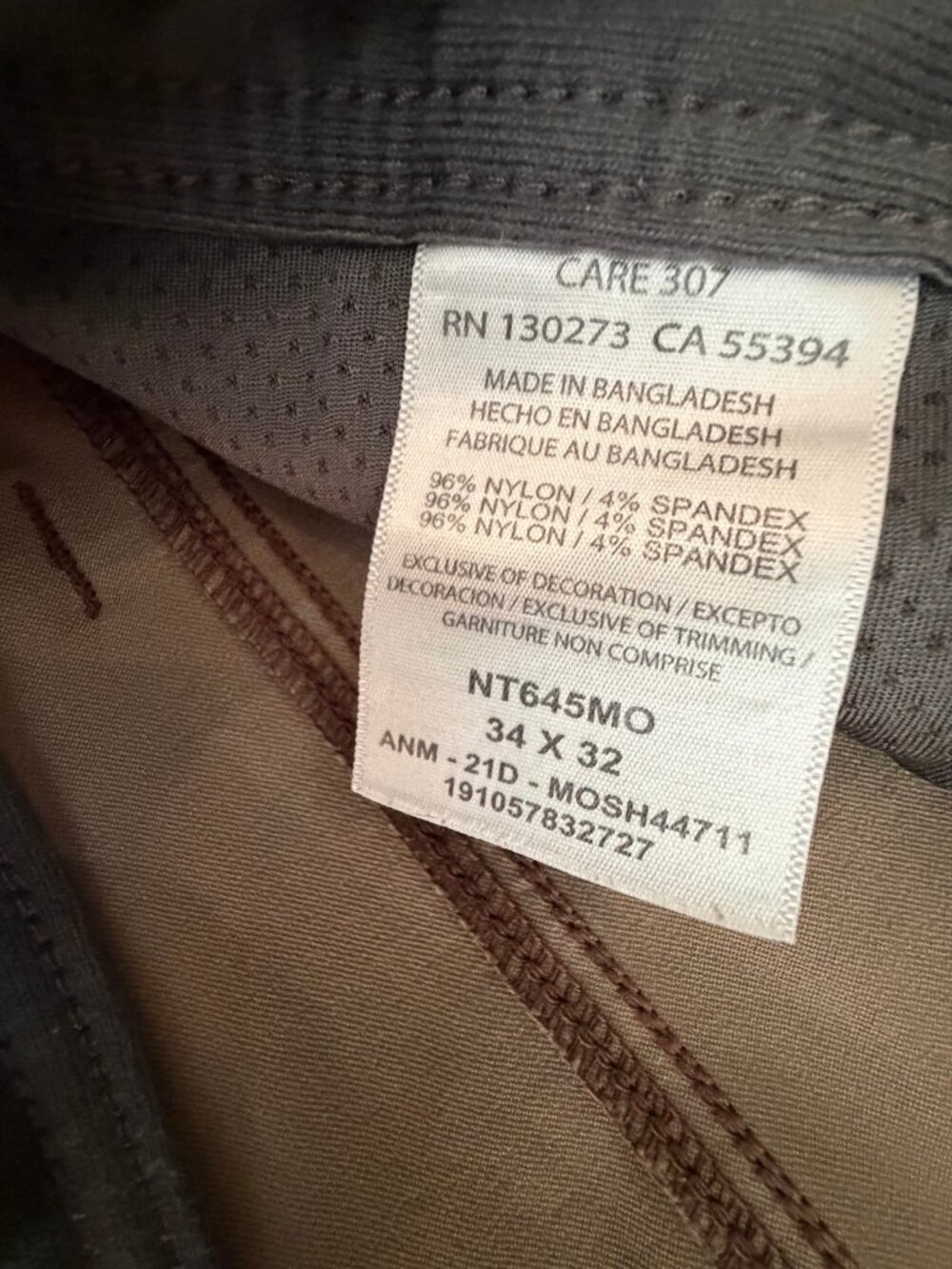 Wrangler ATG Men's Gray All Terrain Gear Pants 34x32 Nylon Stretch Zip Pocket - Picture 4 of 5